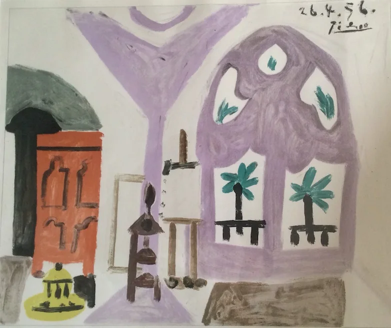 Pablo Picasso — A tempting color offset lithograph of ‘Atelier’ by Picasso