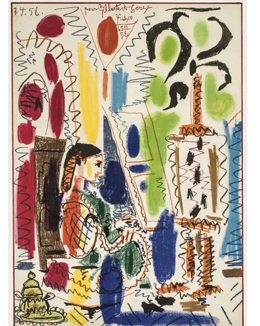 Pablo Picasso (1881-1973) — A colorful lithograph ‘Atelier de Cannes’ by Picasso