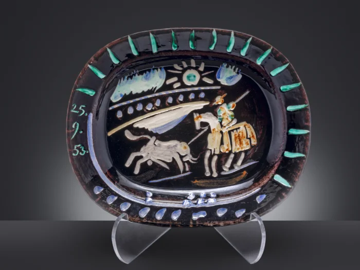 Pablo Picasso (1881-1973) — A rare ‘Corrida Sun’ plate designed by Picasso